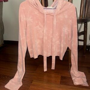 Pink Tie-Dye Women's Crop Top Hoodie